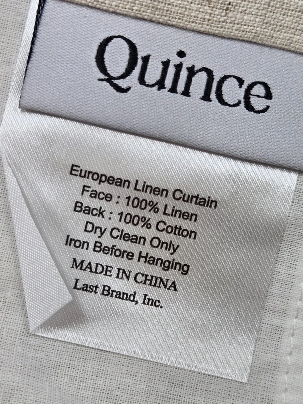 NWT QUINCE Set Of 2 48x108 European Linen Curtains Flax 0047